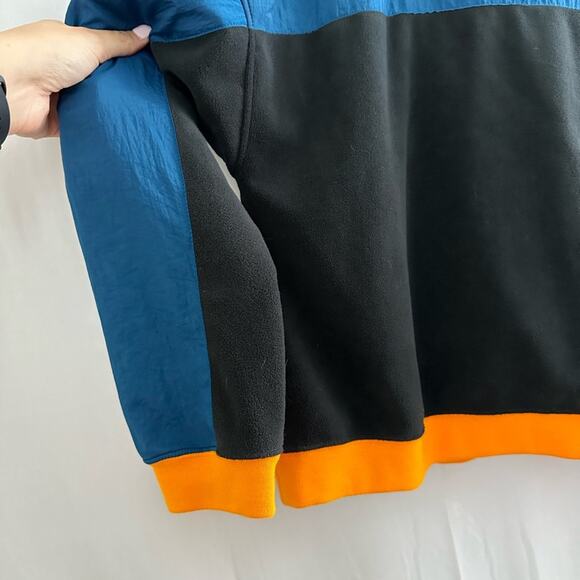 Nike Blue & Orange Colorblock Polar Fleece Cropped Sweatshirt Womens Size Large - Picture 7 of 8